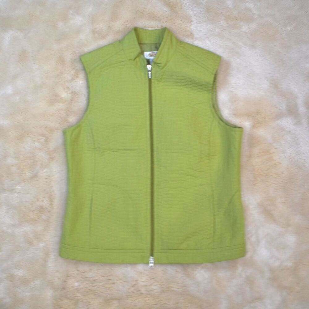 Talbots Womens Vest Green Size Medium Full Zip - Picture 3 of 11